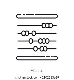 icono del ábaco. Diseño de icono de estilo de esquema aislado en fondo blanco