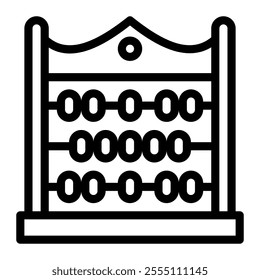 Abacus  icon in Outline Style. Line Art