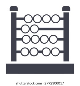An abacus icon representing traditional counting methods and mathematical education. Perfect for finance, school, business, and numeric calculation design projects.