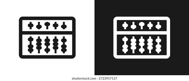 Conjunto De Iconos De Ábaco Glifo En Fondo Blanco Y Negro