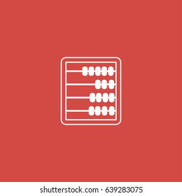 abacus icon. sign design. red background