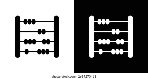 Abacus icon silhouette in black flat style. Graphic element