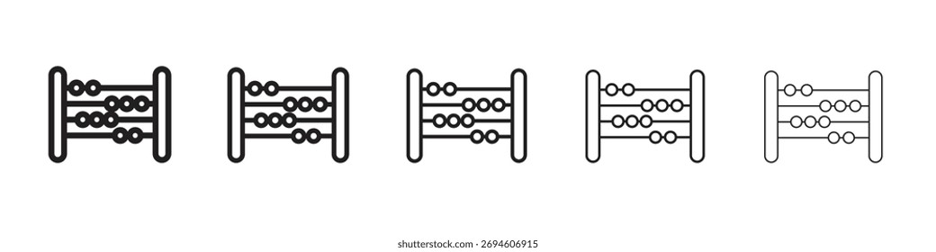 Symbolsatz für Abacus-Symbole. Bearbeitbare Strichsammlung.