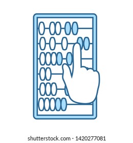 Abacus Icon. Thin Line With Blue Fill Design. Vector Illustration.