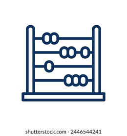 Icono Abacus. Ilustración de línea delgada de la herramienta de cálculo clásica para la práctica Básica de Educación y recuento de matemáticas. Signo de Vector de contorno aislado.	