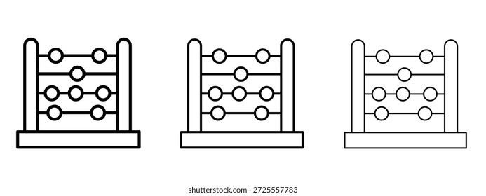 Abacus-Symbol auf weißem Hintergrund, bearbeitbare Strich-Vektorgrafik