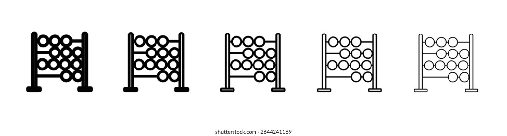 Abacus icon thin outline logo mark set