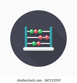 Abacus icon , Vector flat long shadow design. In education concept.