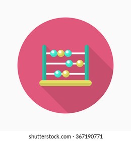 Abacus icon , Vector flat long shadow design. In education concept.