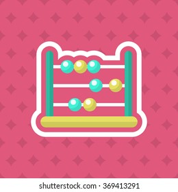 Abacus icon , Vector flat long shadow design. In education concept.