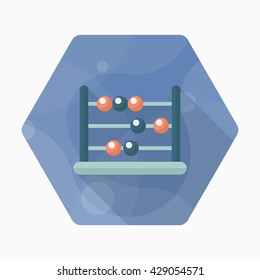 Abacus icon , Vector flat long shadow design. In education concept.