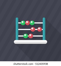 Abacus icon , Vector flat long shadow design. In education concept.
