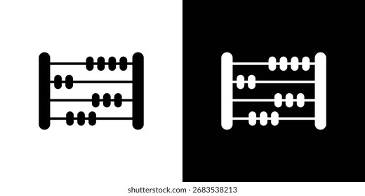 Ícone de ábaco gráfico vetorial. Conjunto de vetor preto sólido plano