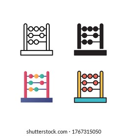 abacus icon vector illustration with different style design. isolated on white background