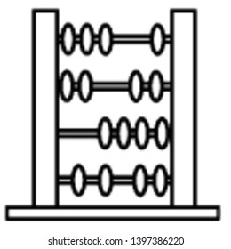 Abacus Icon, Vector Illustration, Education Outline