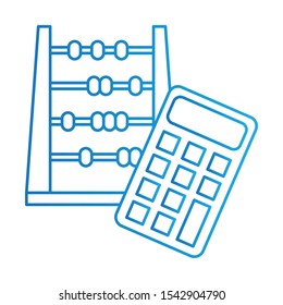 Abacus Icon, Vector Illustration, Education Colour Outline
