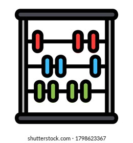 Abacus icon vector illustration in Filled Line style for any projects, use for website mobile app presentation