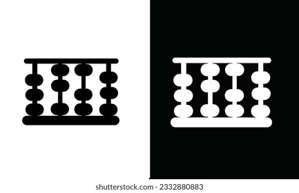 Abacus icon vector set in silhouette style. Chinese calculator icon. School supplies icon vector. Back to school concept. Learning and education icon. Flat vector in black and white.