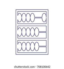 Abacus icon. Vector. Violet linear icon on white background. Isolated.