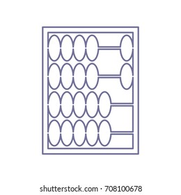 Abacus icon. Vector. Violet linear icon on white background. Isolated.