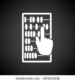 Abacus Icon. White on Black Background. Vector Illustration.