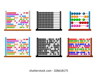Abacus icons on white background   