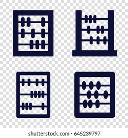 Abacus icons set. set of 4 abacus filled icons such as