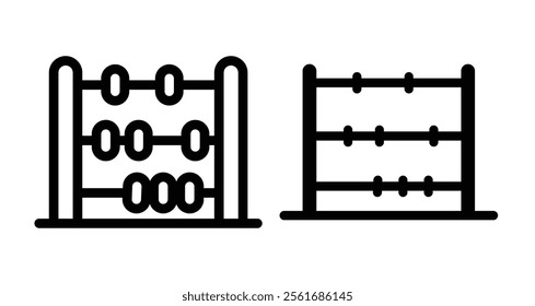 Abacus Icons set in solid and thin line style