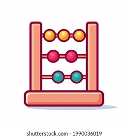 abacus isolated cartoon for education concept vector illustration in outline flat style