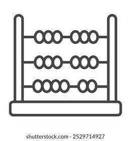 Abacus Isolated on White Background Vector Line Icon
