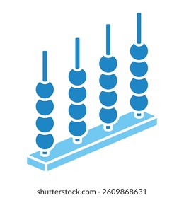 Abacus isometric 3D dual tone icon, mini illustration. use for modern concept, print, UI, UX kit, web and app development. Vector EPS 10, related to learning and education, science