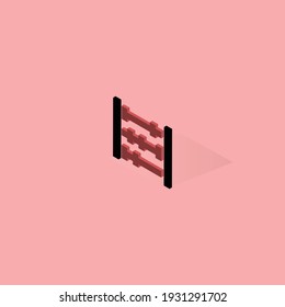 abacus isometric 3d icon isolated soft background