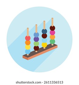Abacus isometric 3D icon, mini illustration. use for modern concept, print, UI, UX kit, web and app development. Vector EPS 10, related to learning and education, science
