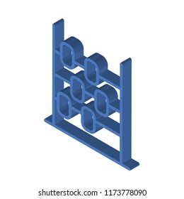 Abacus isometric left top view 3D icon