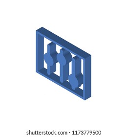 Abacus isometric left top view 3D icon