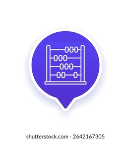 Abacus line icon, calculating tool vector