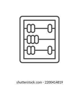 Abacus line icon or calculation sign