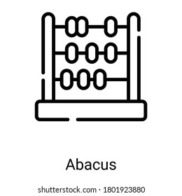 abacus line icon isolated on white background