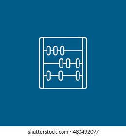 Abacus Line Icon On Blue Background