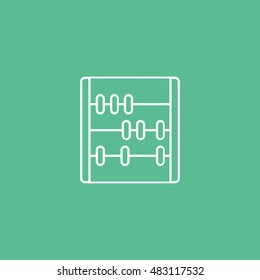 Abacus Line Icon On Green Background