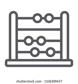 Abacus line icon, school and education, math sign vector graphics, a linear pattern on a white background, eps 10.
