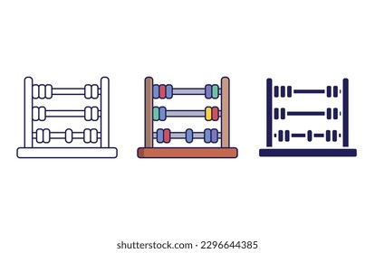 abacus line and solid illustration icon