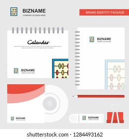 Abacus Logo, Calendar Template, CD Cover, Diary and USB Brand Stationary Package Design Vector Template