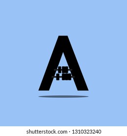 A for Abacus logo vector mathematics symbol