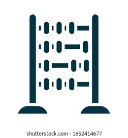 abacus math device silhouette style vector illustration design