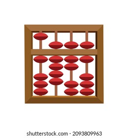 Abacus math red beads emoji vector illustrator