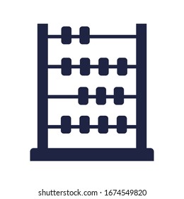 abacus math silhouette style vector illustration design