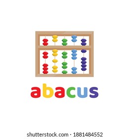 Abacus por aritmética mental. Abacus. Educación infantil. Expansión temprana. Ilustración vectorial plana. emblema del logo de Abacus.