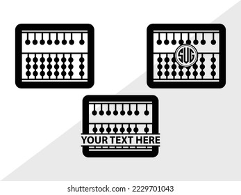 Abacus Monogram Vector Illustration Silhouette