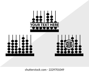 Abacus Monogram Vector Illustration Silhouette